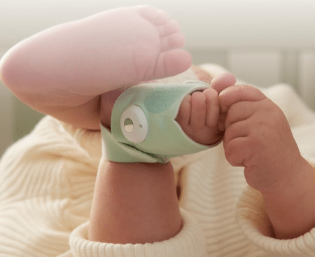 Dream Sock Owlet Baby Monitor foot wearing